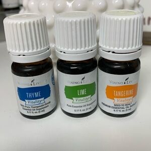 Young living vitality essential oils thyme, lime, tangerine
